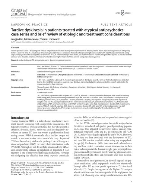Tardive dyskinesia in patients treated with atypical antipsychotics .